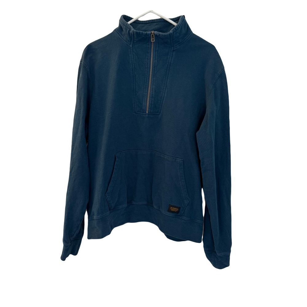 Men's REI Wallace Lake Heavy Weight Sweatshirt 1/4 Zip Pockets Blue Size‎ L